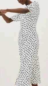 Polka Dot Collared Midi Dress