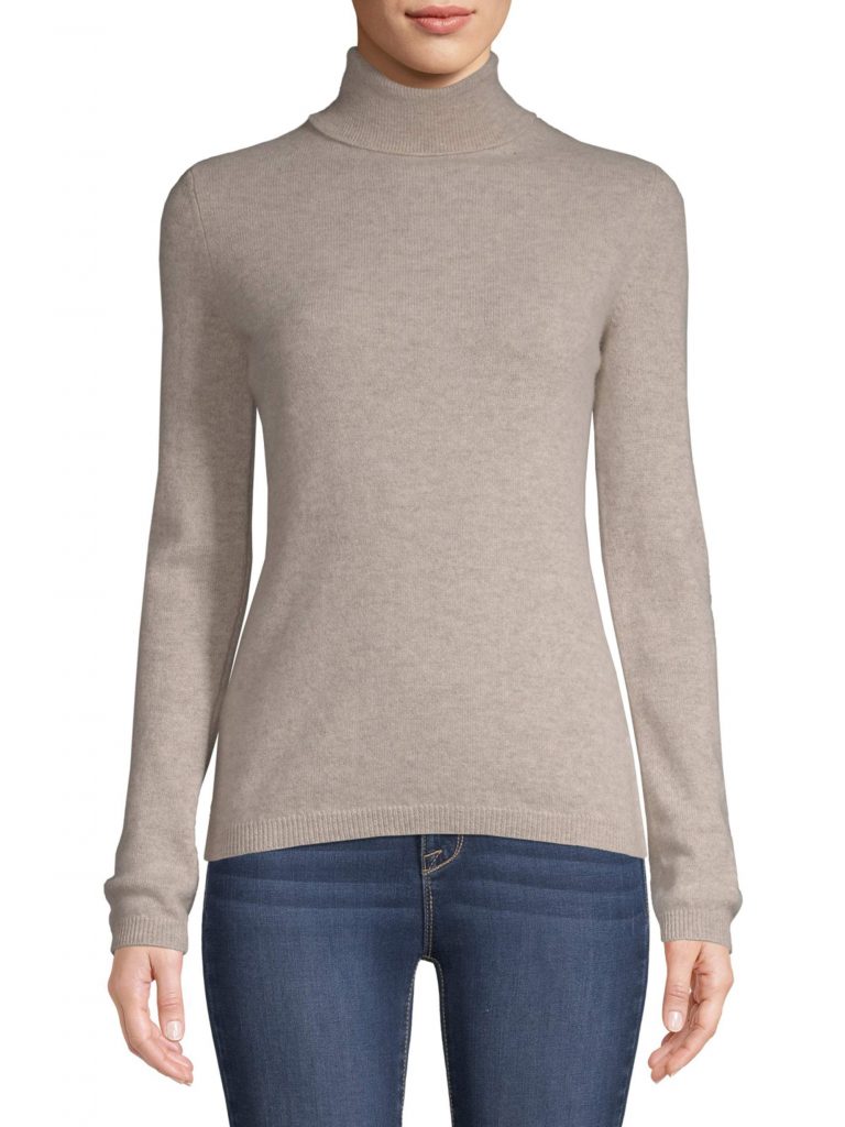 Saffron Womens Cashmere Turtleneck Sweater