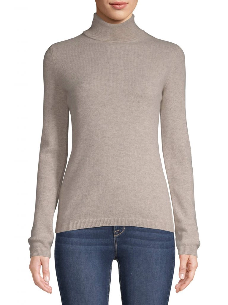 Saffron Womens Cashmere Turtleneck Sweater