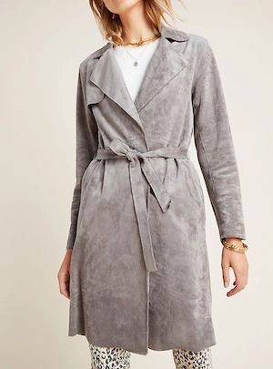 Sueded Gray Belted coat
