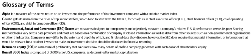 Gender Lens Investing: Glossary of Terms