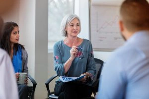 Support groups can be helpful for those taking care of loved ones with dementia.