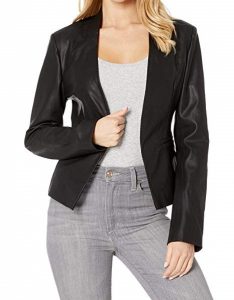 If you are on a budget this vegan leather blazer is a good option for investment clothing.