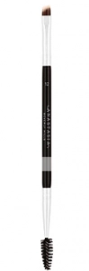 Angled brow brush with a spoolie on the end.