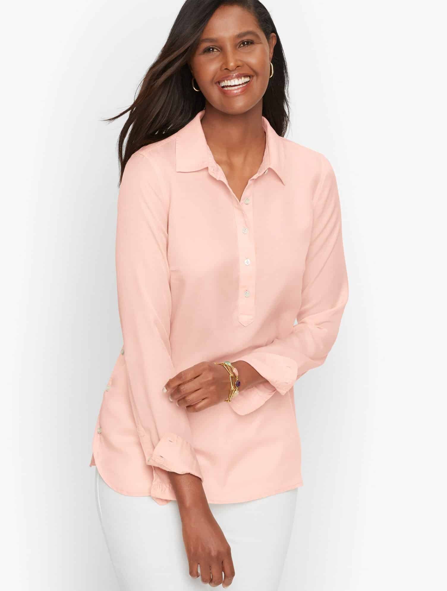 Talbots Button Detail Tencel Popover