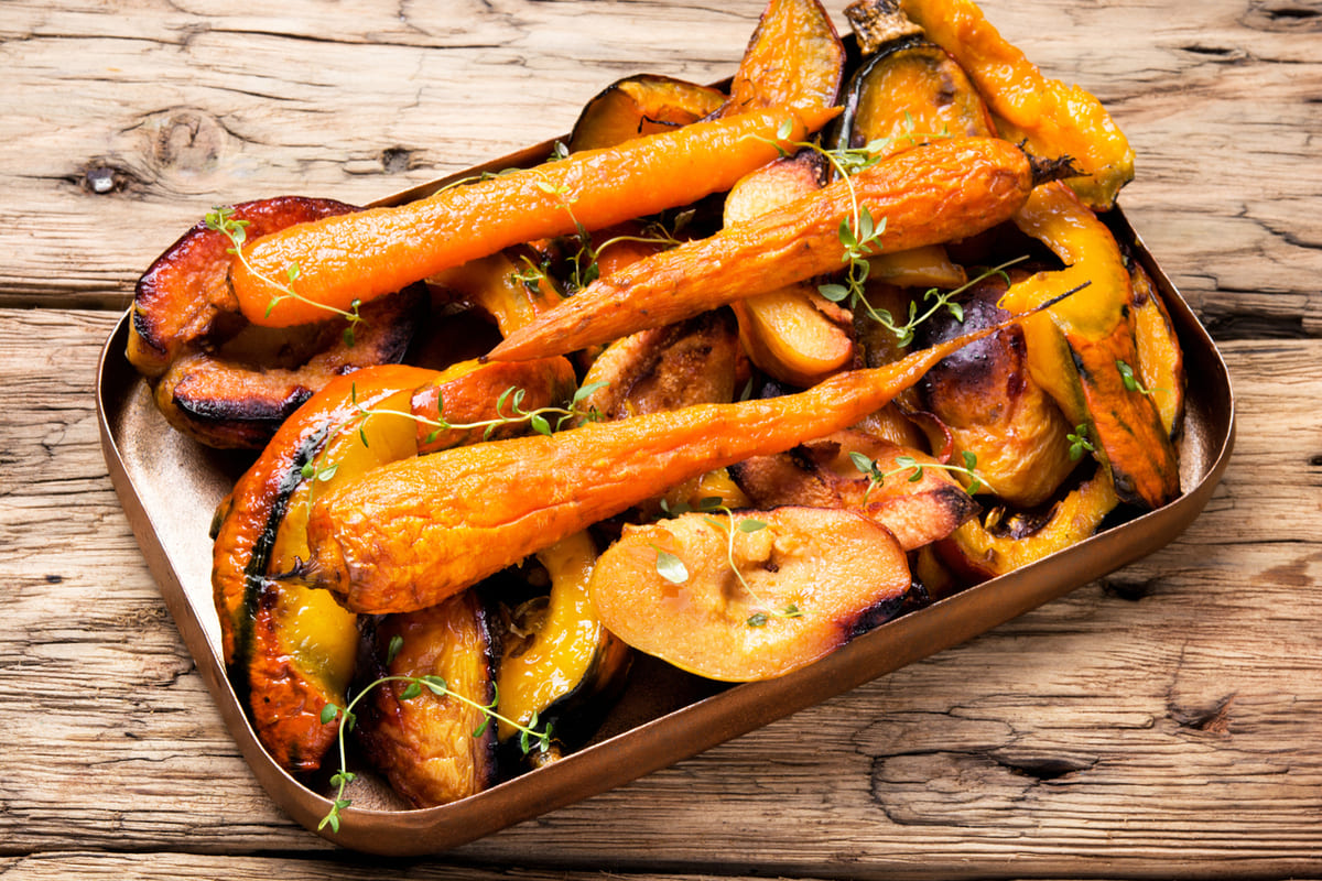 roasted carrots pumpkin and squash