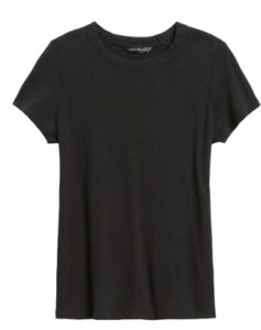 T-shirt à col rond en coton et modal flammé Banana Republic dans une garde-robe d'été noire