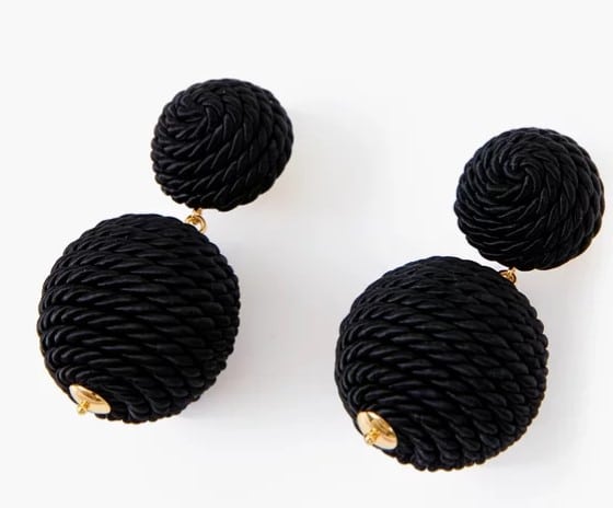 Black Rope Lantern Earrings