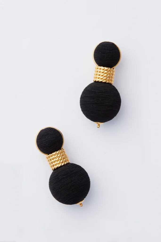 Black Silk Geneva Earrings from Tuckernuck for gray hair