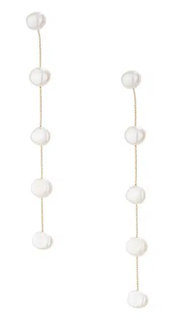 Dripping Freshwater Pearl Linear Drop Earrings