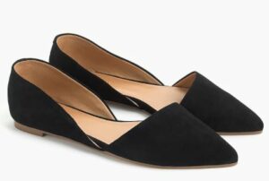 JCREW Zoe daim d'Orsay appartements dans une garde-robe d'été noir