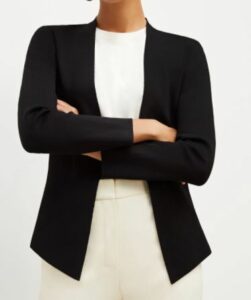 MM Lafleur The Woolf Jardigan in a summer black wardrobe
