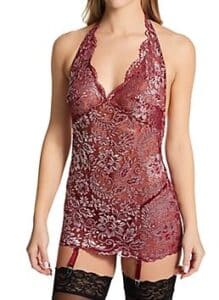 Shirley of Hollywood Embroidered Chemise and G-string Set