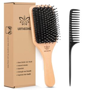 URTHEONE Boar Bristle Hairbrush for Thick Curly Hair