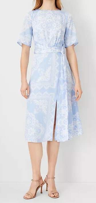 Ann Taylor Tile Flare Midi Dress, $179