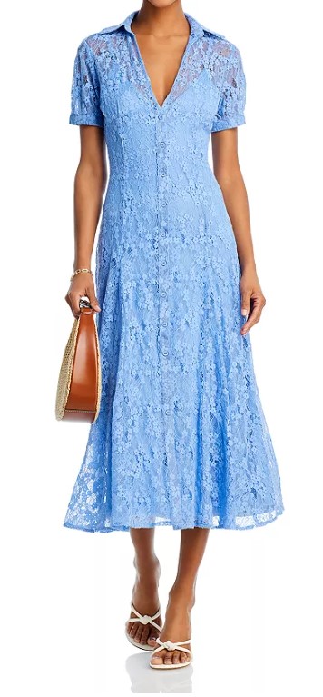 Aqua Lace Midi Shirt Dress (2 colors), $118