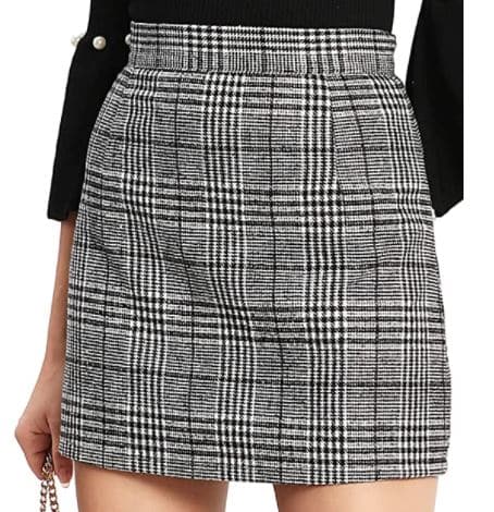Floerns Women's Plaid High Waist Mini Skirt