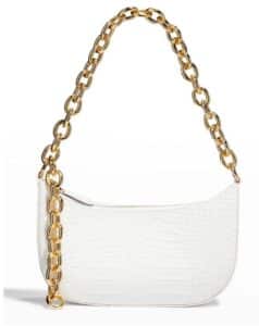 Gabi Croc-Embossed Chain Shoulder Bag
