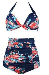 Retro 50s Floral Halter Bikini Set