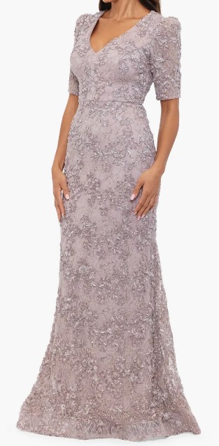 Xscape Evenings Soutache Short Sleeve Fit & Flare Gown, $298