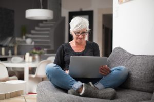 woman working from home