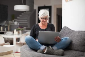 woman working from home