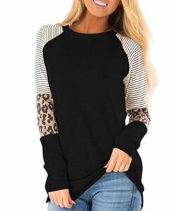 HARHAY Women's Leopard Print Color Block Tunic