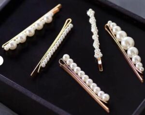 Set of 5 pearl hair pins