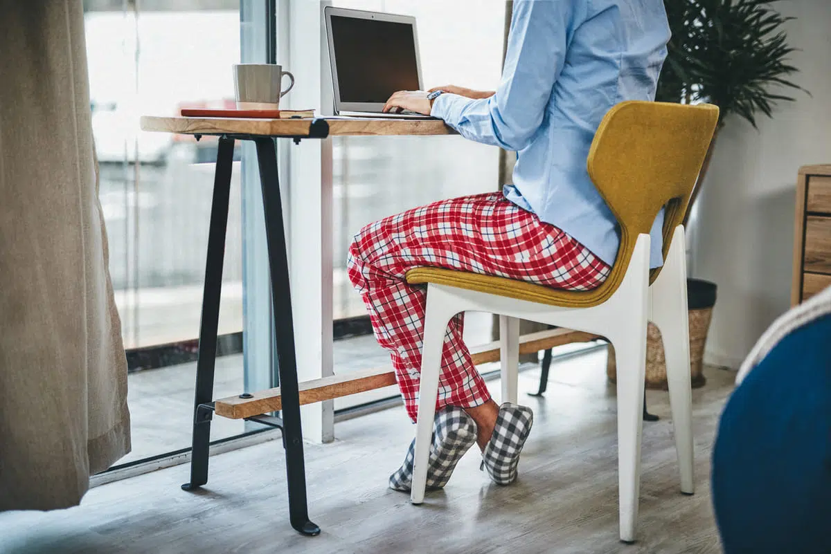 working in pjs