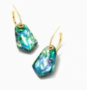 Ashlyn Gold Statement Huggie Earrings In Abalone