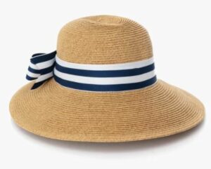 Striped Packable Wide Bow Sunhat