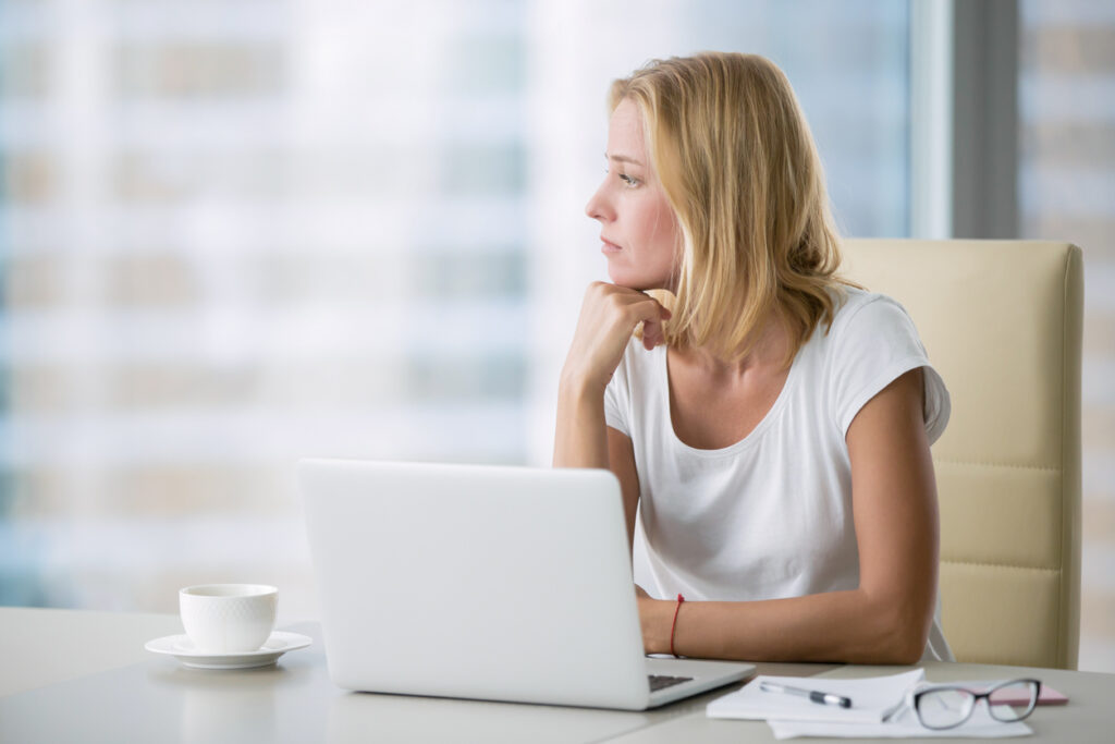 Depressed Woman at desk