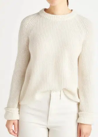 Mongolian Cashmere Fisherman Crewneck Sweater