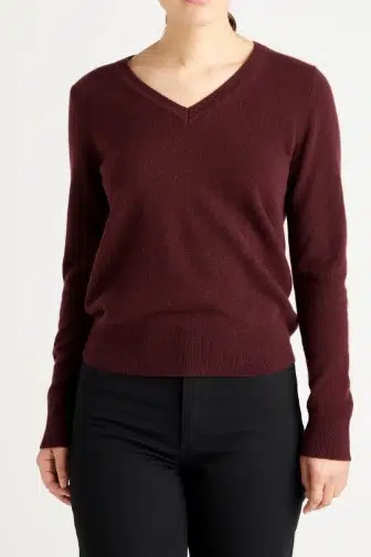 Mongolian Cashmere V-Neck Sweater