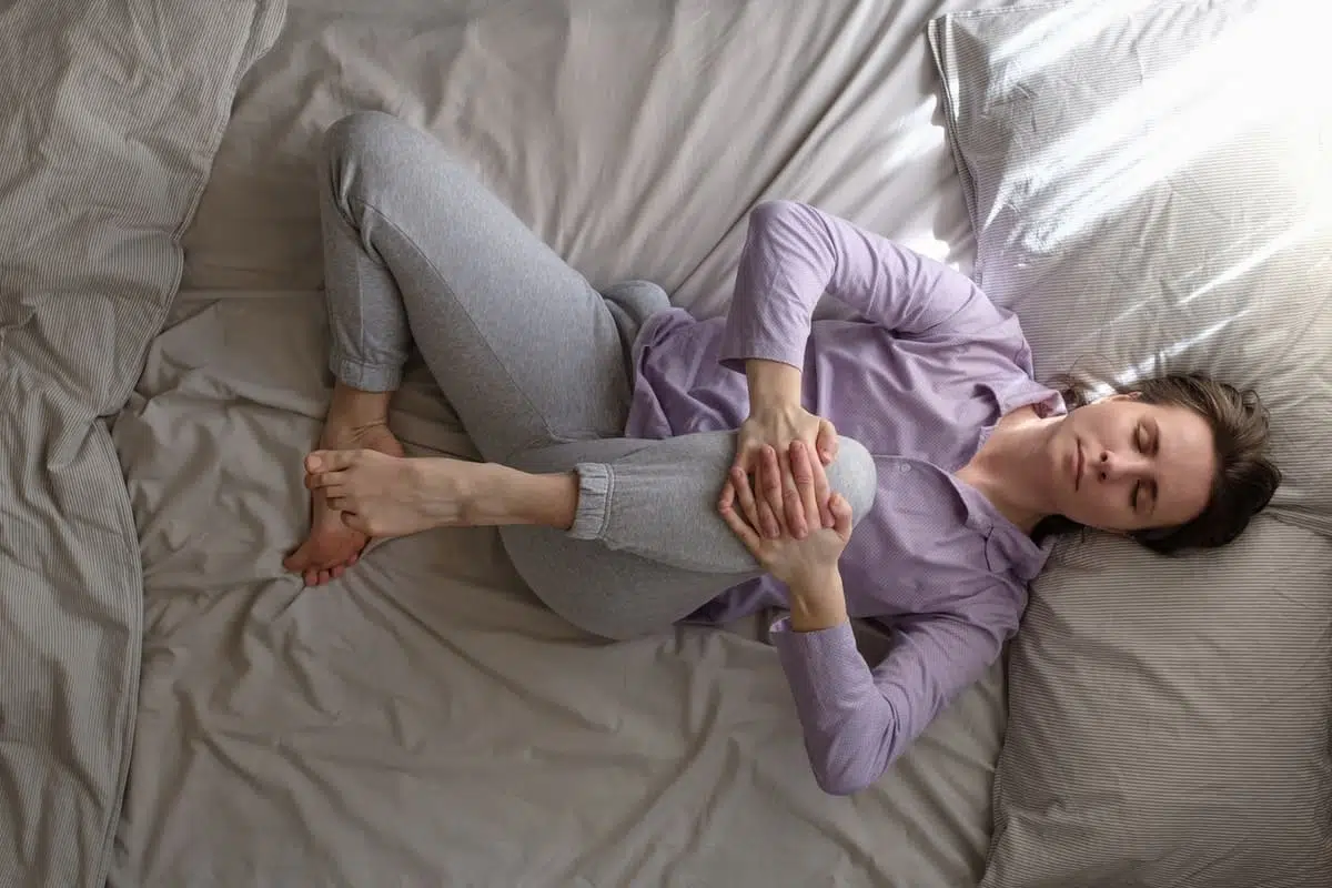Stretching in bed