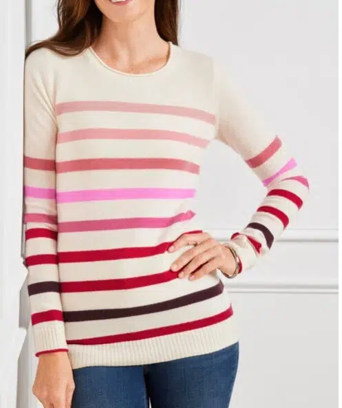 Stripe Cashmere Pullover