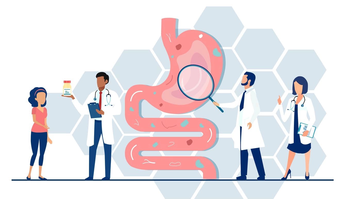 Healthy gut image scientists looking at gut biome