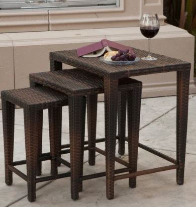 Outdoor Wicker Nested Tables by Christopher Knight Home (Set of 3)