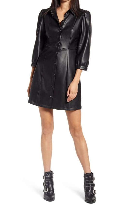 faux leather dress