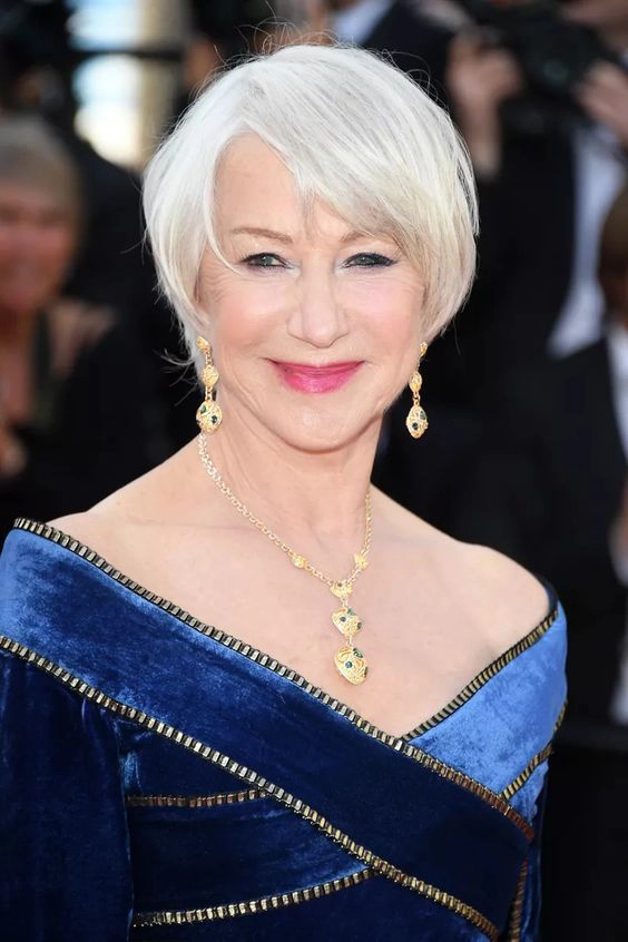 Helen Mirren pixie haircut