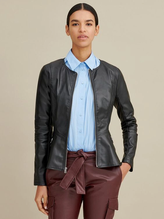 faux leather jacket