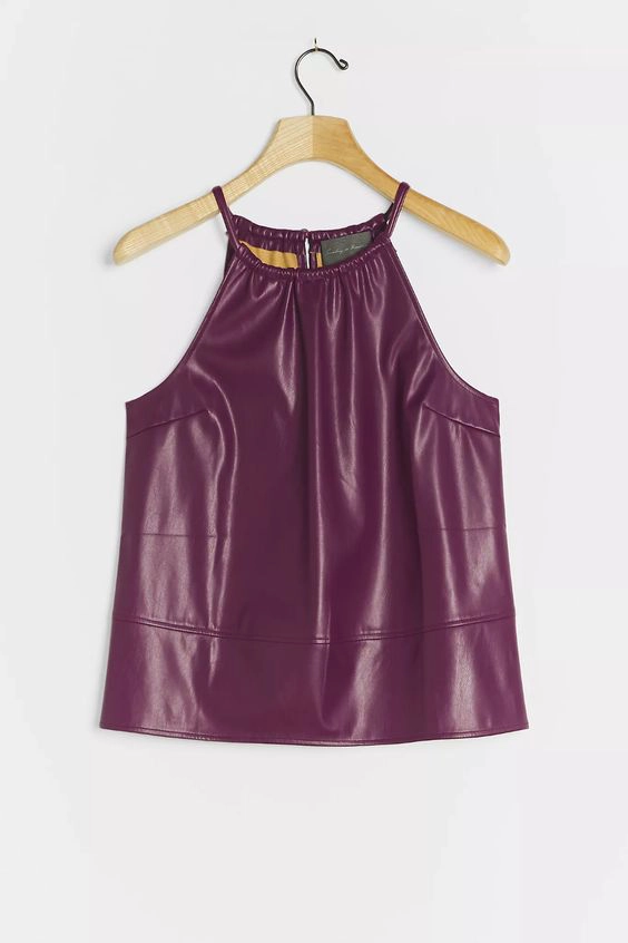 faux leather top