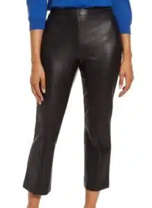 Crop Straight Leg Faux Leather Pants