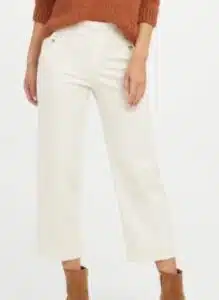 Stretch Twill Cropped Wide Leg Pant