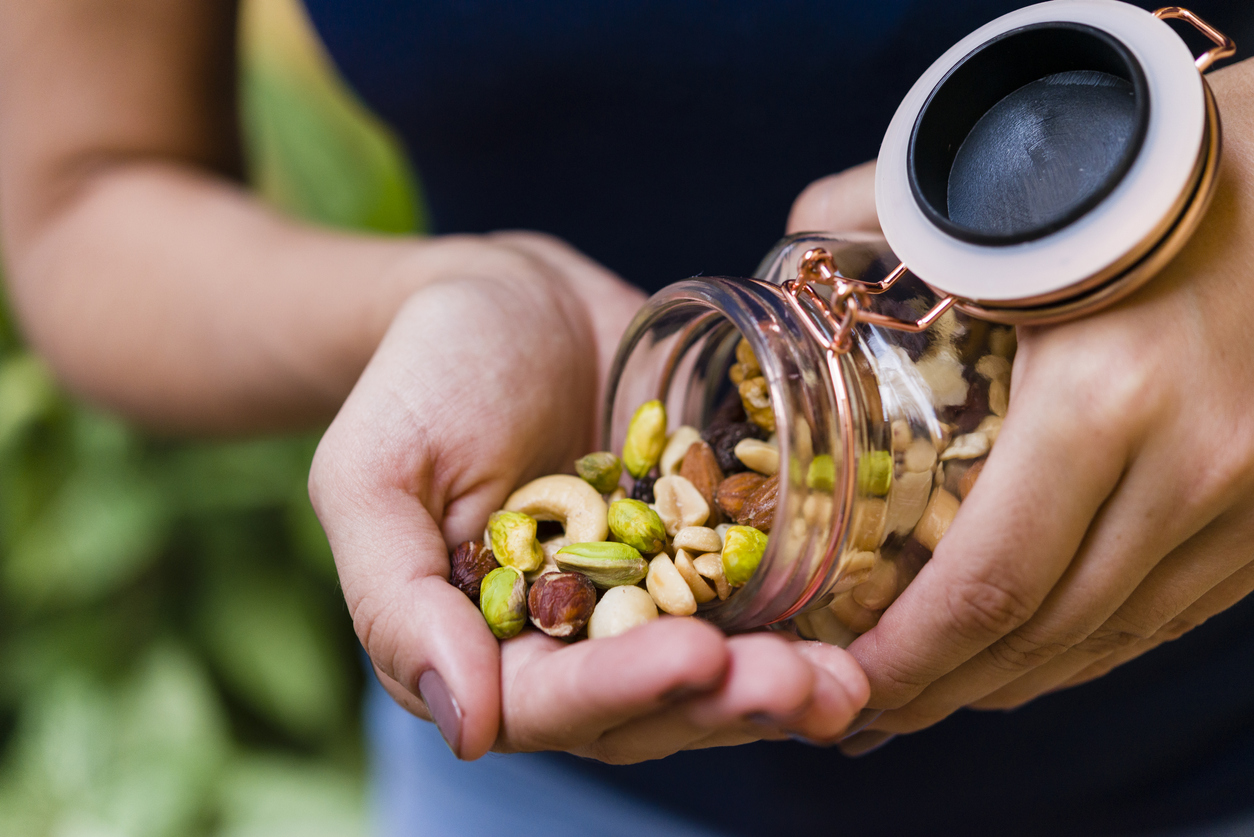 woman eating seeds