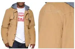 Faux Shearling Lined Hooded Corduroy Shirt Jacket