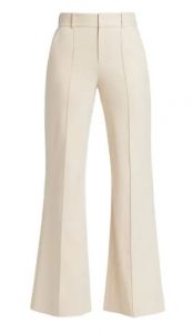 Paula High-Rise Wool-Blend Pintuck Flare Pants, $330