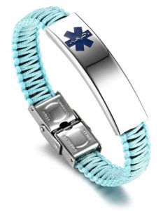 Handmade Braided Medical Awareness Bangle Bracelet JF.JEWELRY Customizable Engraving Medical Alert ID Bracelet for Women Multi-color Optional Nylon Handmade Braided Awareness Cuff Bangle Bracelets, $12.99