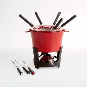 Red Cast Iron Fondue Set, $39.95