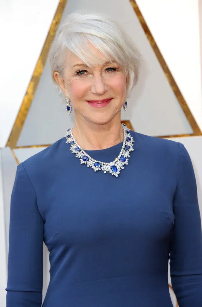 Helen Mirren Short Feathered Crop haircut
